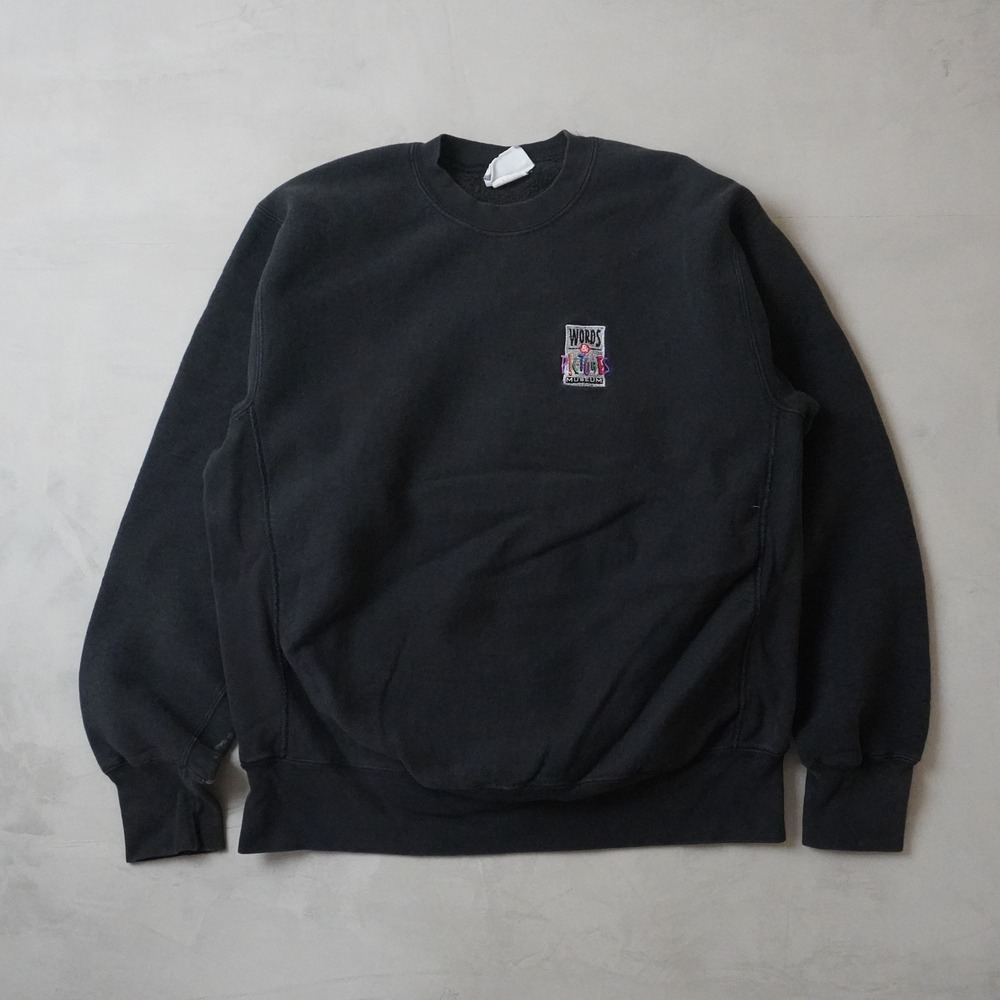 Vintage Words & Pictures Museum Sweatshirt XL Mens 90s Black VTG